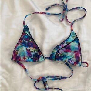 Athleta Blue and Purple Tie-Dye Bikini